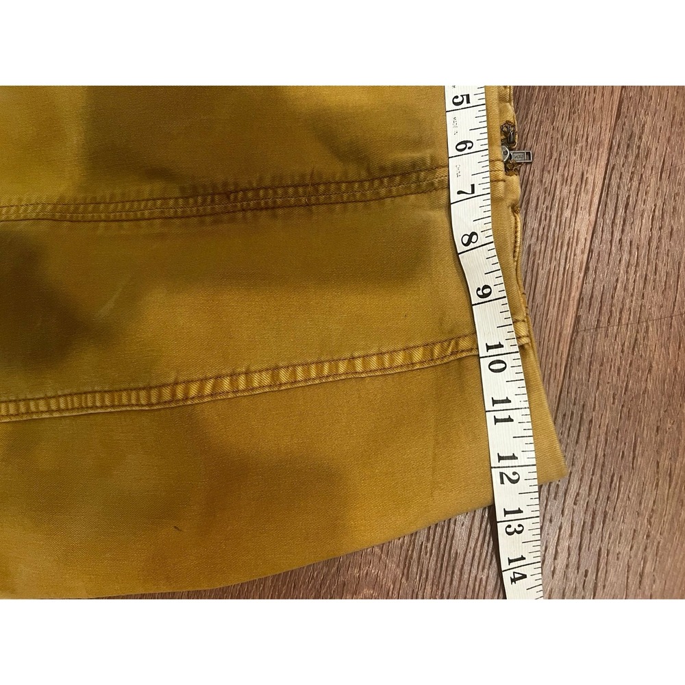 Free People Modern Femme Mini Skirt Size 2 Mustard Gold Stretch Zip - Picture 6 of 8